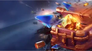 Изображение енота в космическом скафандре с подарочной коробкой, рекламирующего еженедельный бонус в Лаки Бир Казино на игривом космическом фоне.